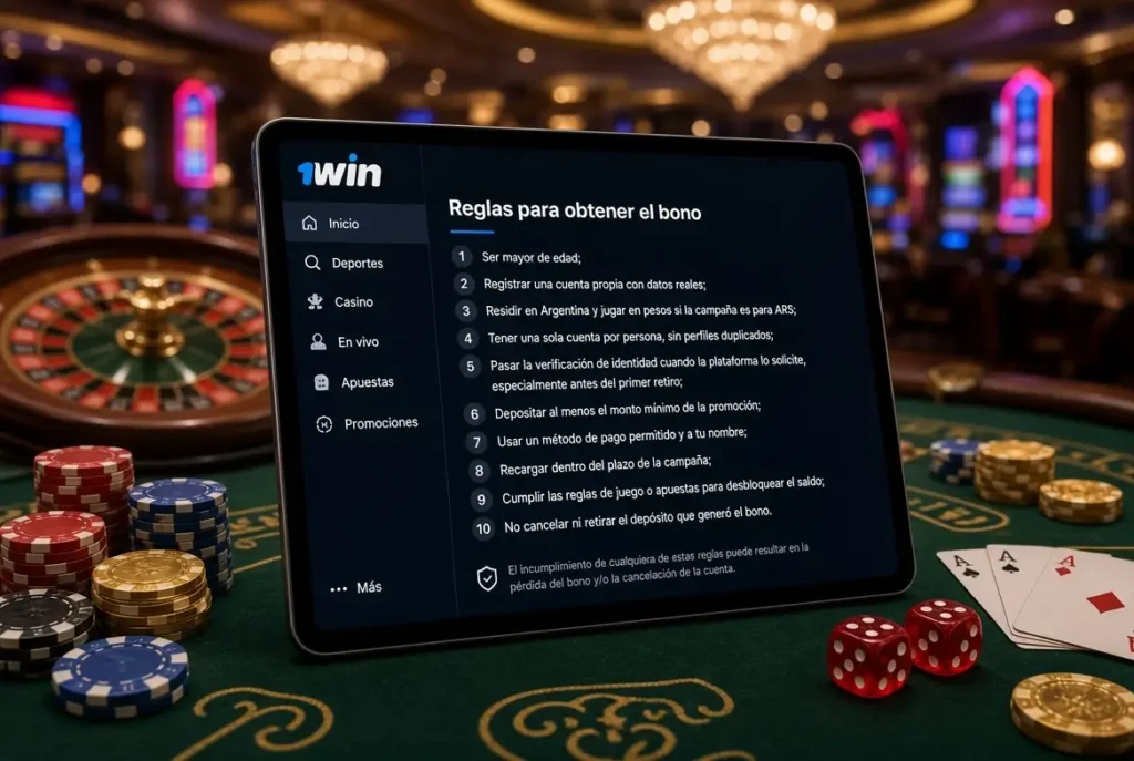 Requisitos para obtener el bono 1Win