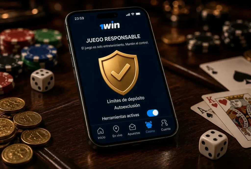Teléfono con página de juego responsable